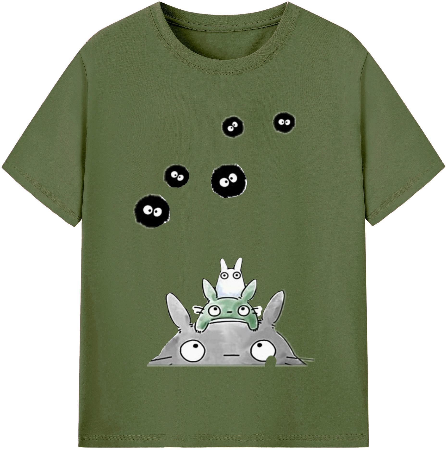 （画像用） となりのトトロ 草壁メイ 草壁サツキ My Neighbor Totoro Satsuki Kusakabe Mei Kusakabe 綿100％半袖Tシャツ（フロントプリント）